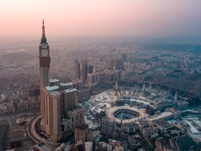 High Angle View Of City Buildings During Sunset Photo taken in Mecca, Saudi Arabia